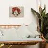 Deurkrans - Strik - Kerst - Rood - Groen tuinposter los doek klein -sfeer7