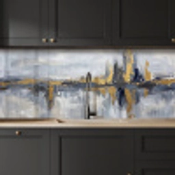Abstract - Structuur - Goud - Grijs - Modern keuken achterwand 2 middel -sfeer1