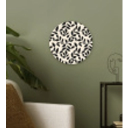 Elegant - Patroon - Zwart - Beige Wandcirkel kunststof plaat 5mm dik klein 188 -sfeer3