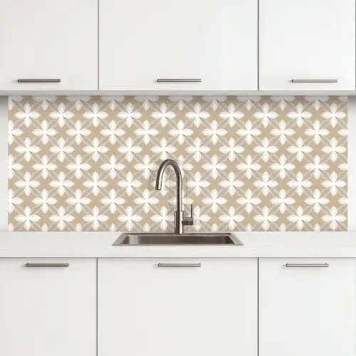 Patroon - Symmetrisch - Beige keuken achterwand 2 middel 871 -3d