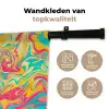 Geel - Roze - Blauw - Retro Wandkleed katoen klein -sfeer2