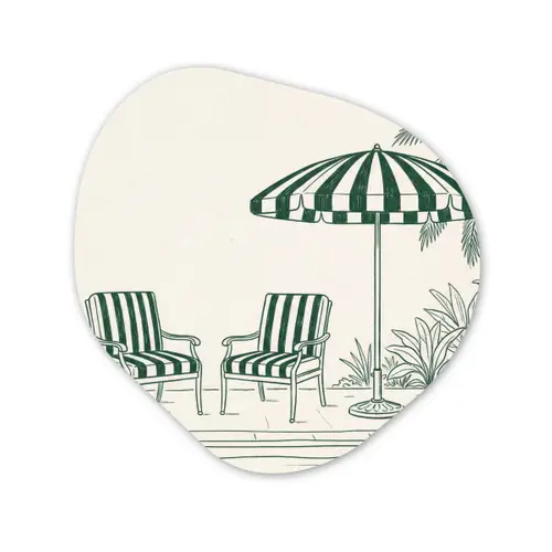 Terras - Illustratie - Groen Wandcirkel Organisch Forex 3mm klein -3d