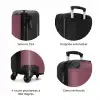 Lederen look donker roze NBS - Handbagage koffer - Volwassenen Unisex middel zzzzzzzbolletjes_FR