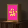 Quote - Retro - Roze Light Box met kabel (Tafellamp) klein -z3d_website
