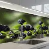 Bramen - Bladeren - Tros keuken achterwand 2 middel 871 -3d_schuin