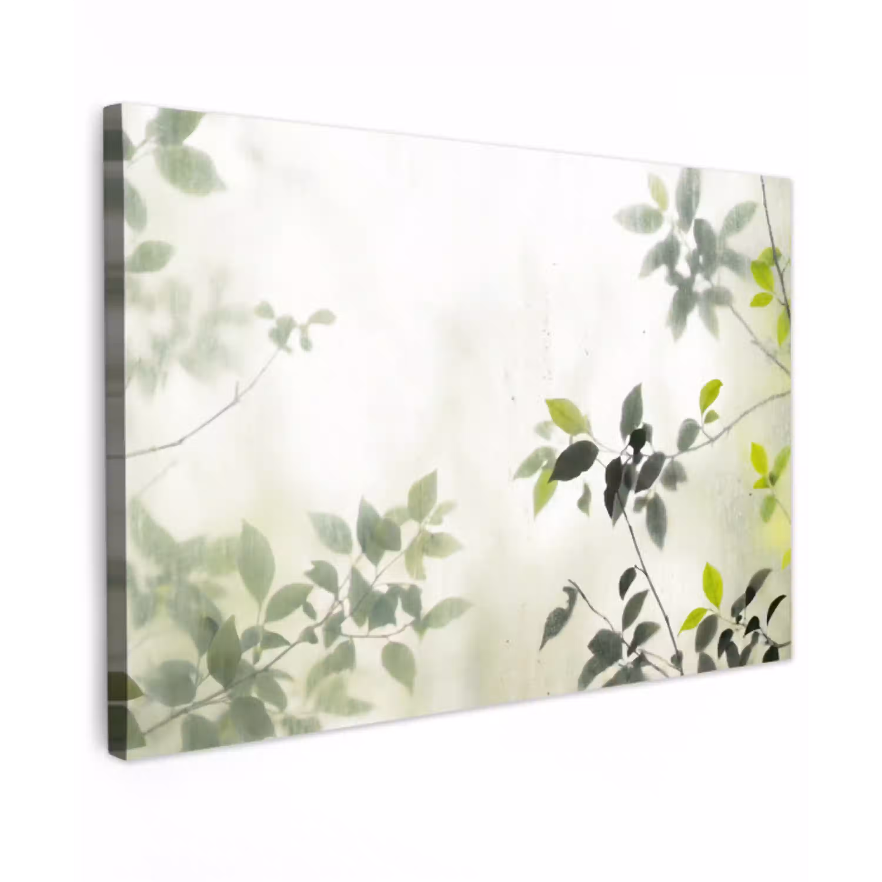 Blad - Schaduw - Natuur - Abstract - Groen Tuinposter op houten frame 2 cm dik klein -3d