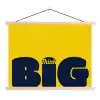 Geel - Think big - Grafisch textielposter latten blank klein -3d