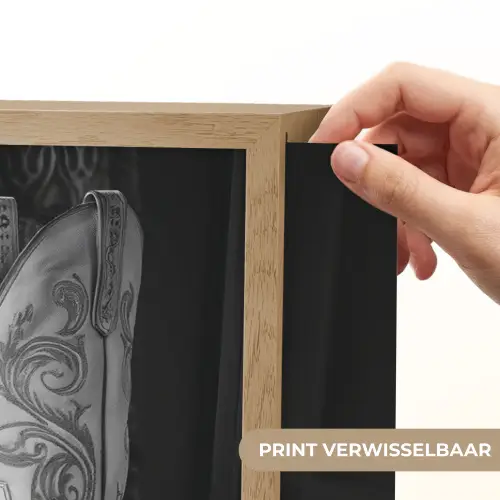 Wijn - Cowboylaarzen - Raamlicht - Wit Light Box met batterij (Wandlamp) middel -USP_websiteprintNL