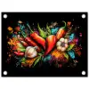 Groente - Peper - Knoflook - Graffiti - Verf - Kleurrijk tuinposter los doek klein -3d