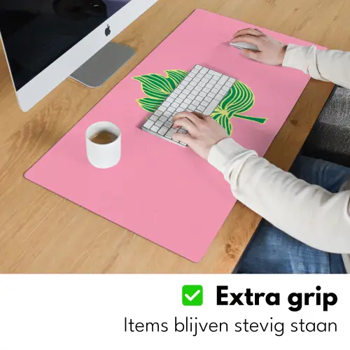 Blad - Groen - Illustratie - Minimalistisch Muismat XXL klein -sfeer3