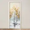 Winter - Bomen - Natuur - Acryl - Kunst deurposter klein -3d_beige