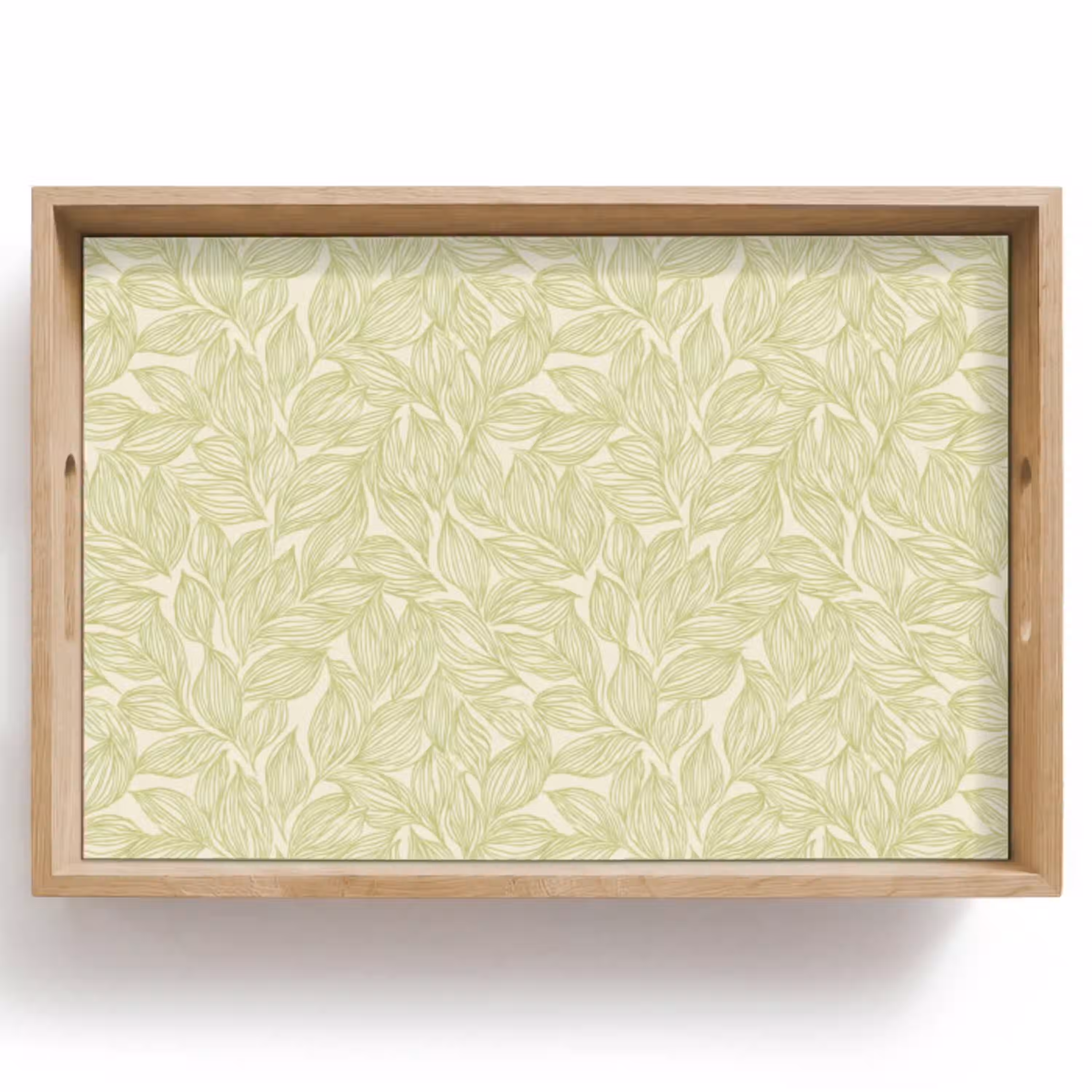 Saliegroen - Botanisch - Bladeren - Handgetekend - Patroon Dienblad Rechthoek middel 910 -z3d_shopping