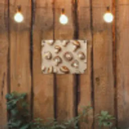 Kastanje Champignons - Beige tuinposter los doek klein -sfeer1