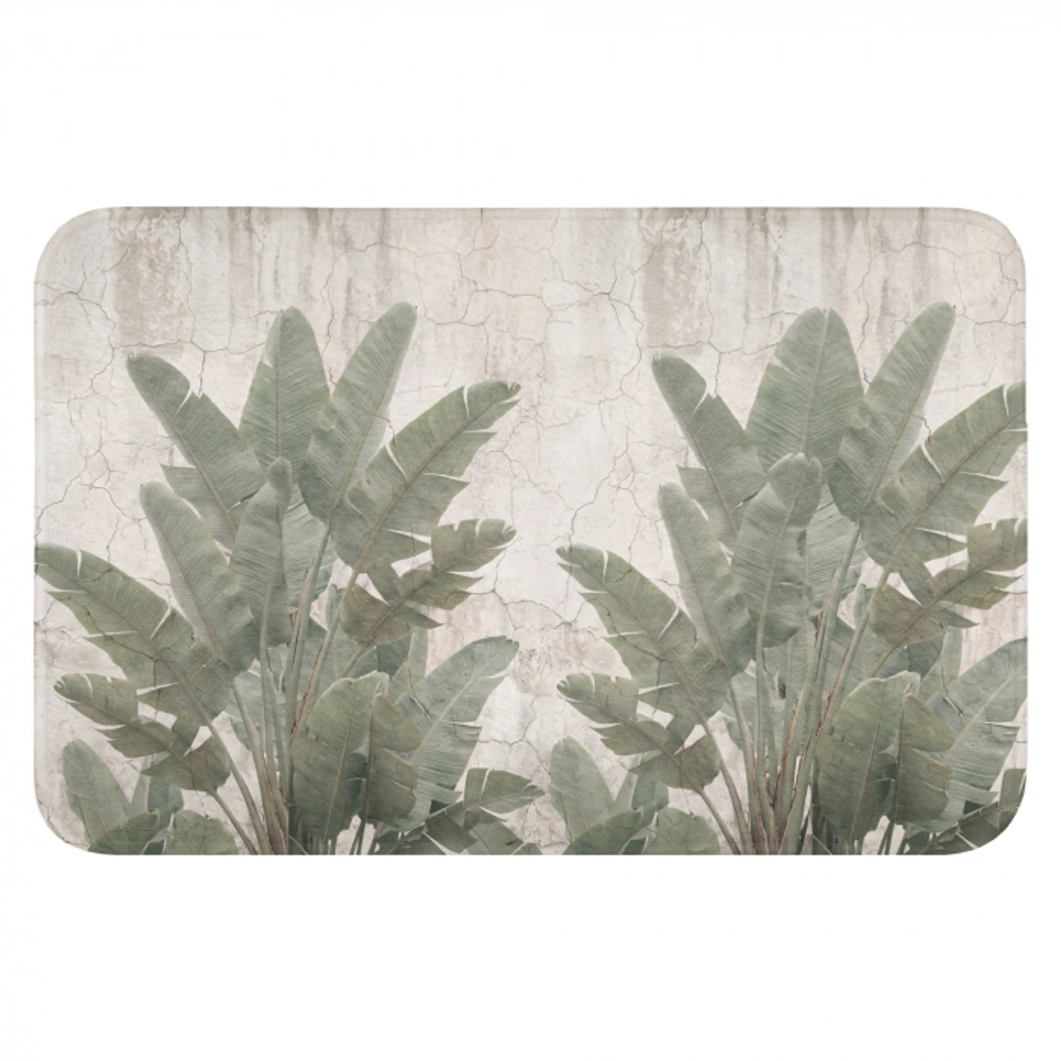 Bananenbladeren - Beton - Groen Badmat klein -3d