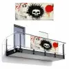 Graffiti - Schedel - Abstract - Rood Balkonbeschermer Duitsland klein -3d