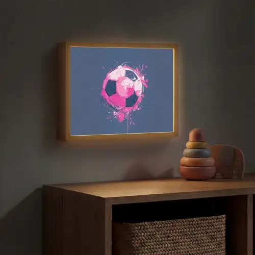 Abstract - Voetbal - Spatten - Roze Light Box met batterij (Wandlamp kind) middel -sfeer5_kind