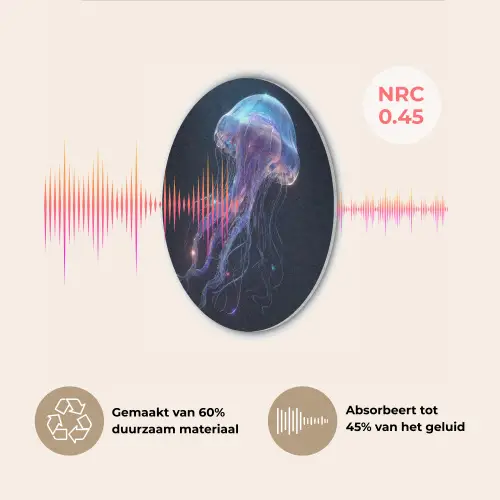 Tentakels - Kwal - Paars - Sprankeling Akoestische PET Vilt - Rond klein -USP_NL