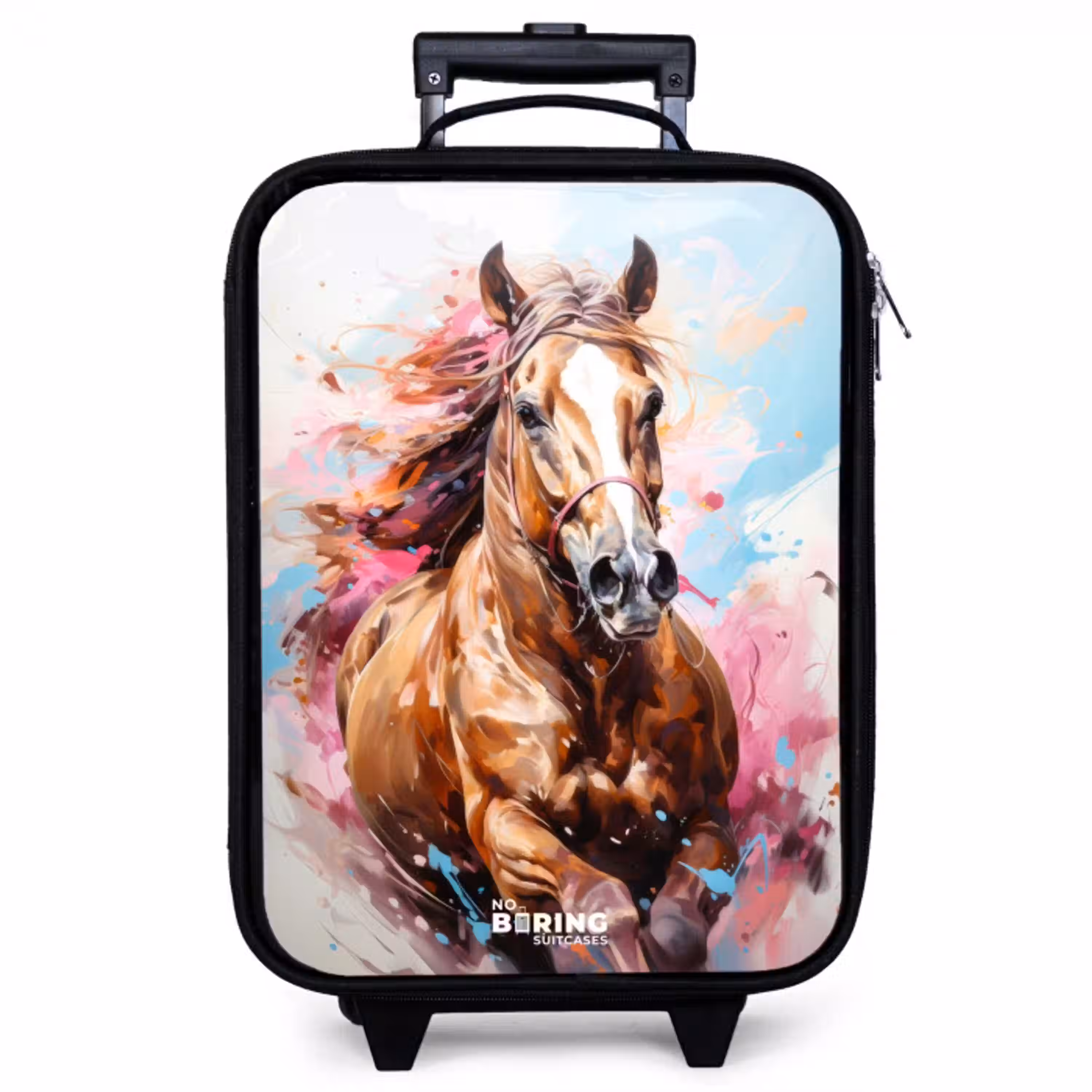 Galopperend paard met kleurrijke achtergrond Kinderkoffer - Zwart klein -zzz_website3d