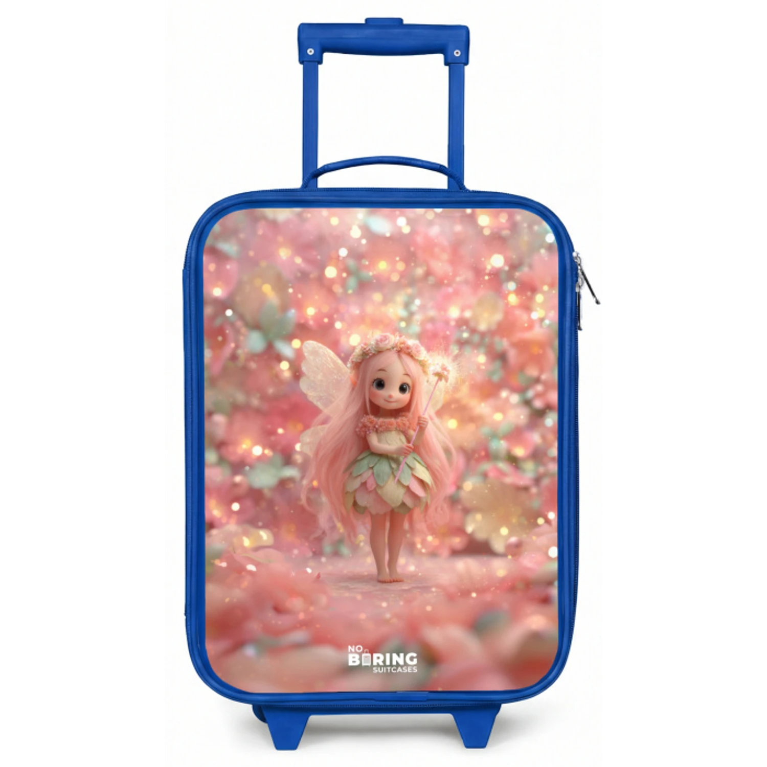 Bloemenfee in roze sprookjeswereld Kinderkoffer - Blauw klein -zz3dotto