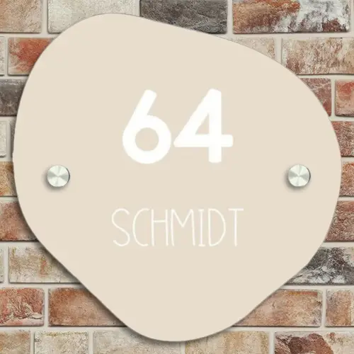 Effen - Beige - Modern Naambord Organisch middel -sfeer10