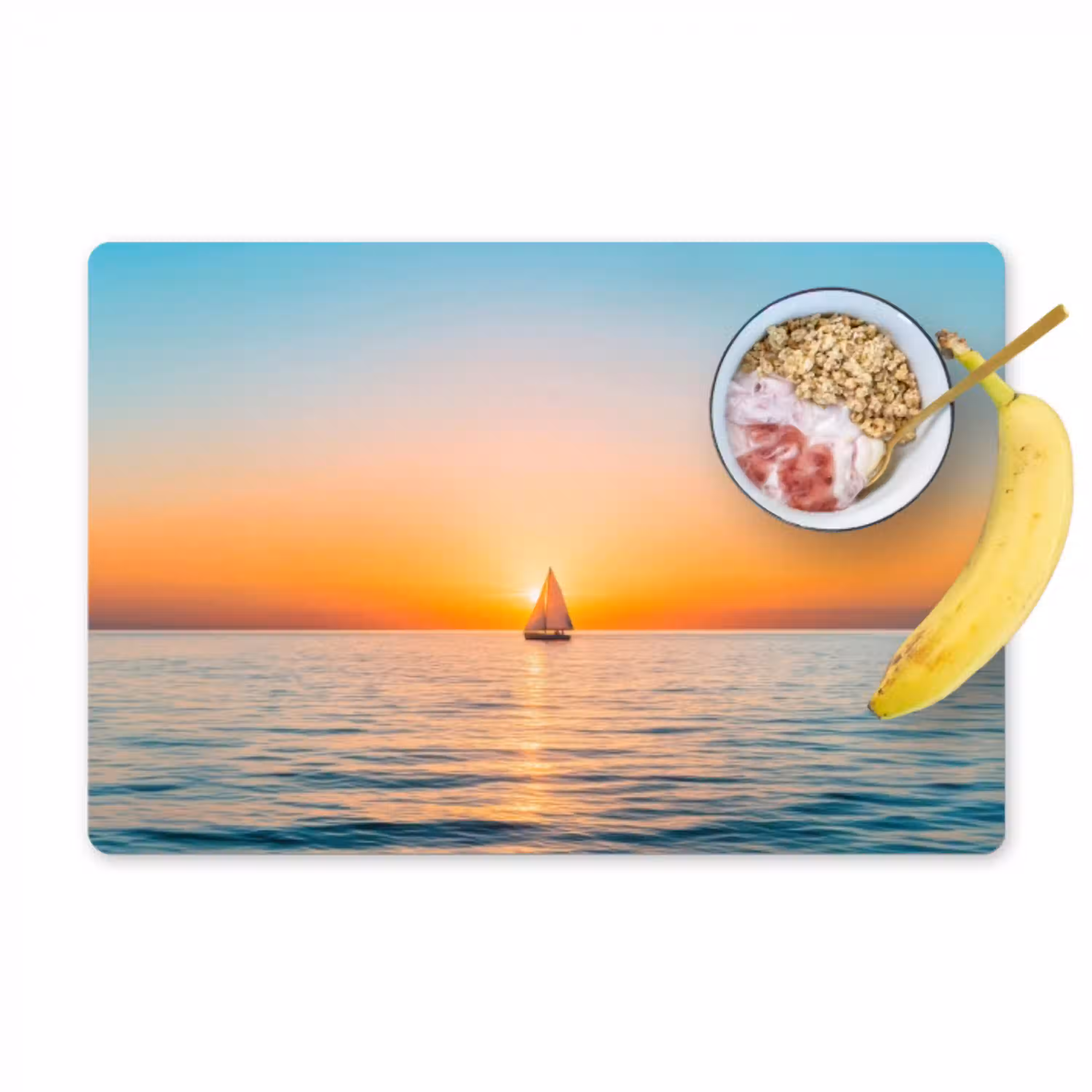 Zee - Zeilboot - Zonsondergang Placemat vinyl groot -zzzproduct_Kitchenyeah-website