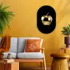 Appel - Goud - Chrome - Zwart Wandcirkel Ovaal Forex klein -sfeer4