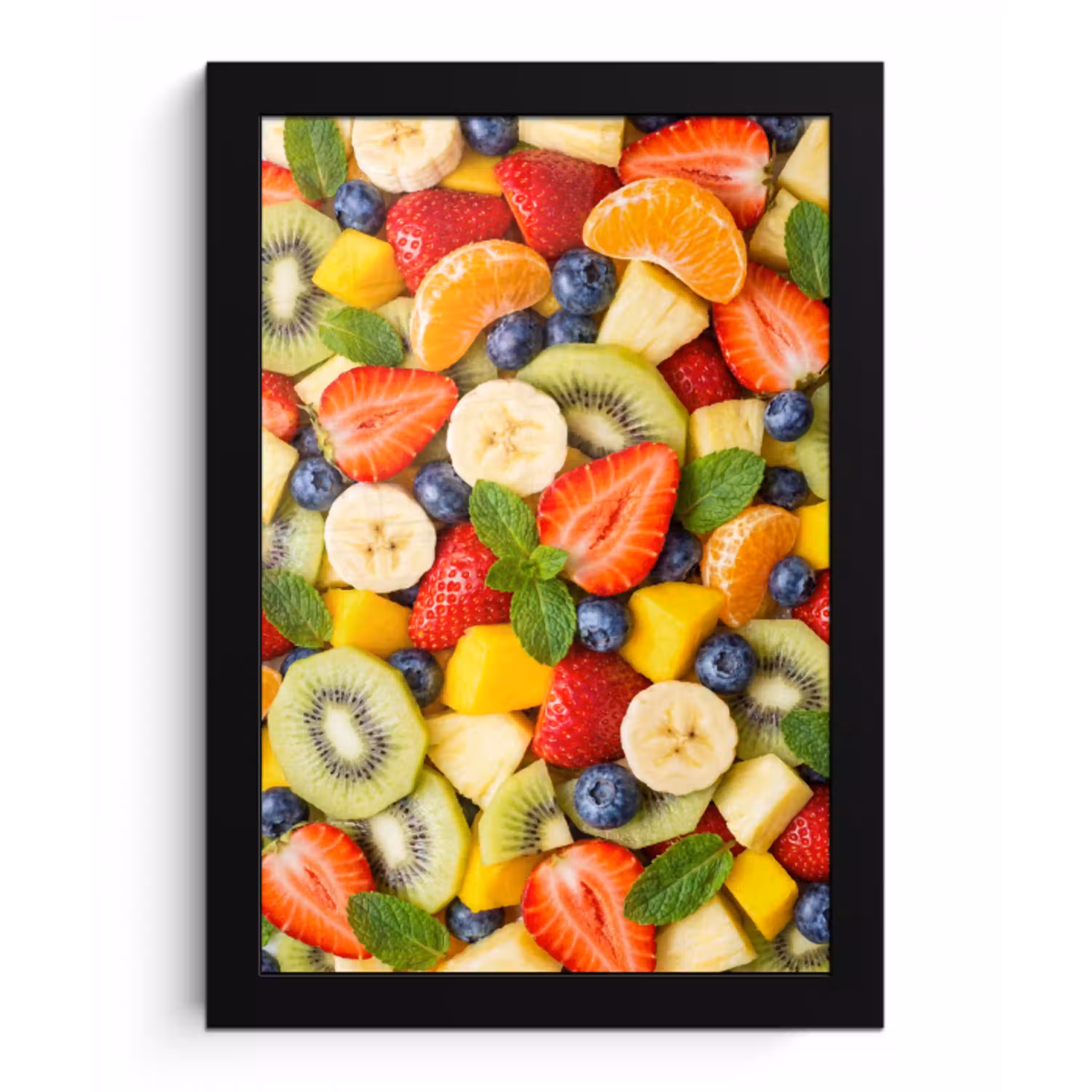 Fruit - Plakjes - Eten - Kleurrijk fotolijst zwart zonder passe partout klein -3d