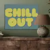 Chill out - Geel - Blauw PET vilt klein -sfeer2