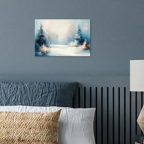 Bos - Winter - Natuur - Abstract - Sneeuw poster papier klein -sfeer2