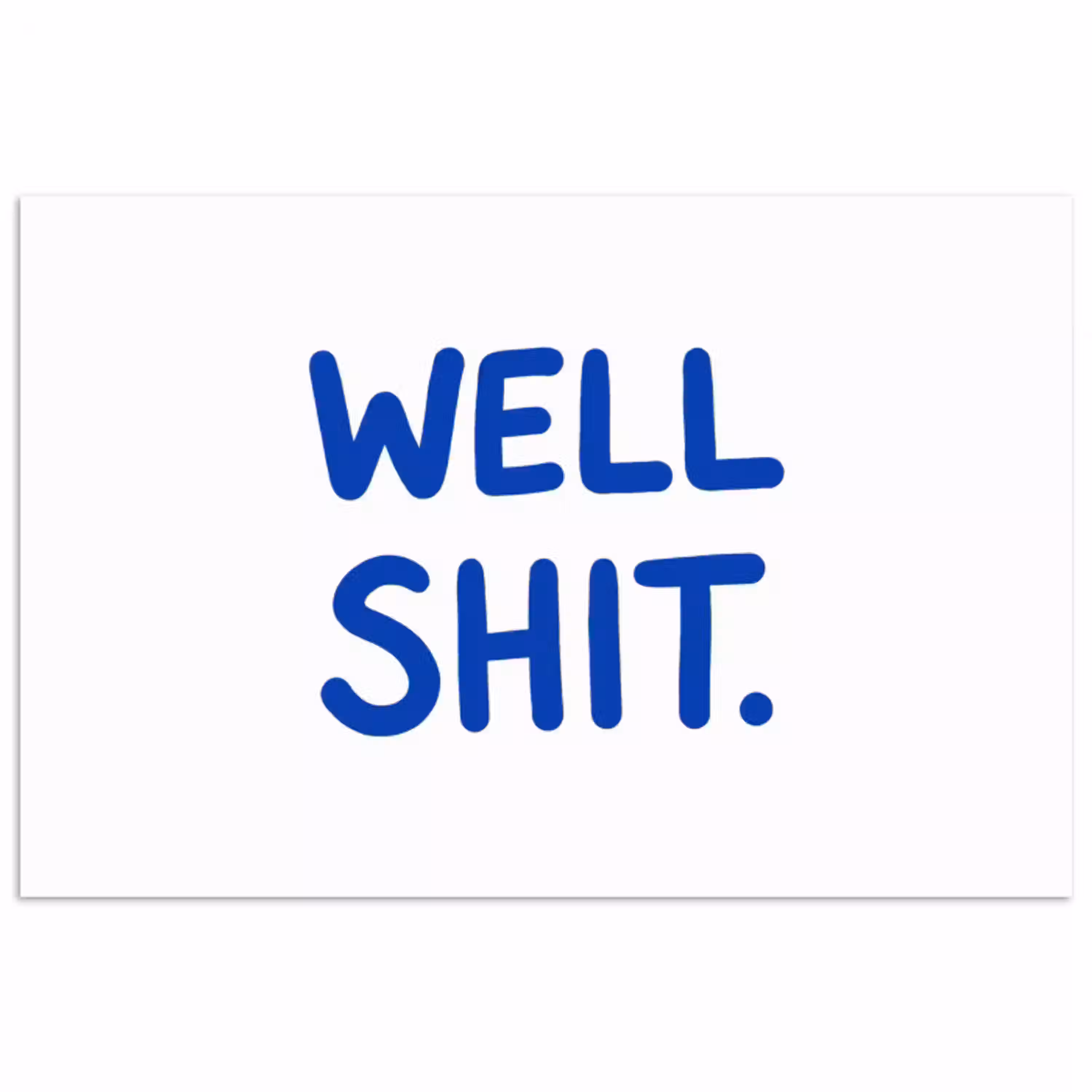 Blauw - Quote - Wit poster papier klein -3d