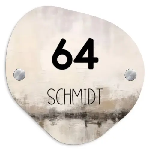 Geschilderd - Modern Naambord Organisch middel -3d