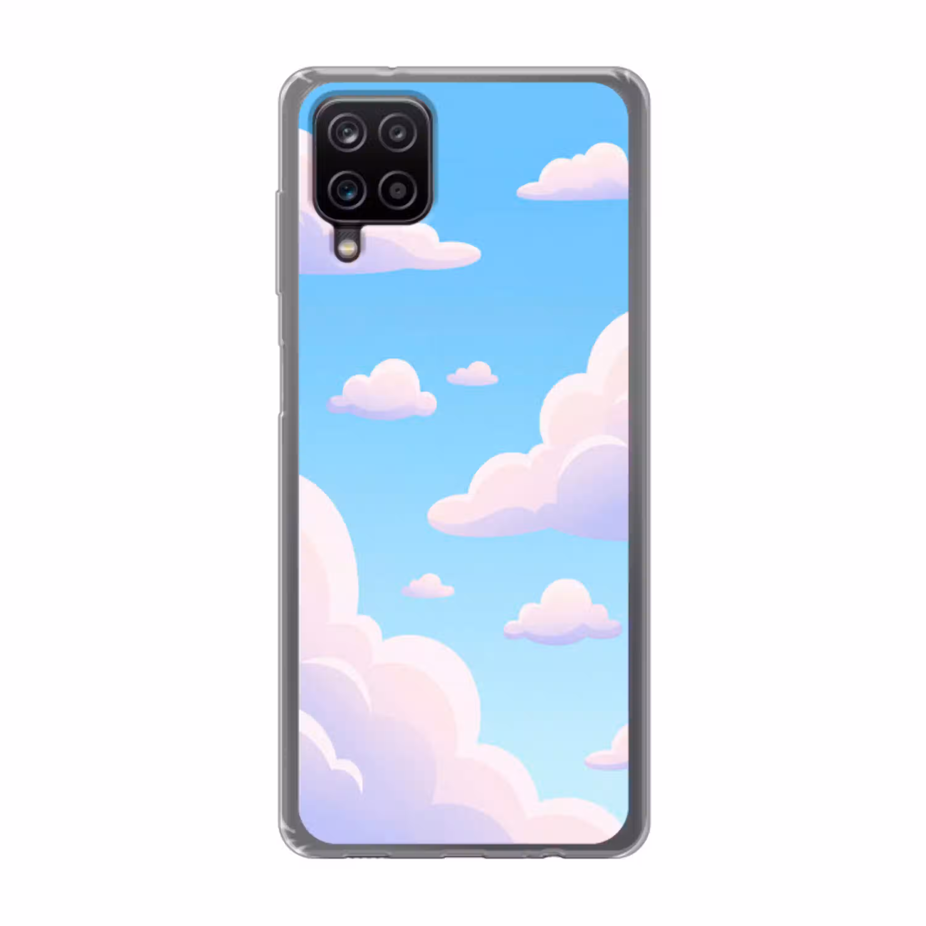 Wolken - Roze - Blauw - Natuur - Modern Telefoonhoesje Samsung Galaxy A12 klein -3d