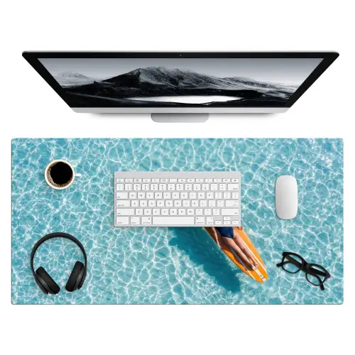 Surfboard - Water - Badpak - Oranje Muismat XXL klein -3d