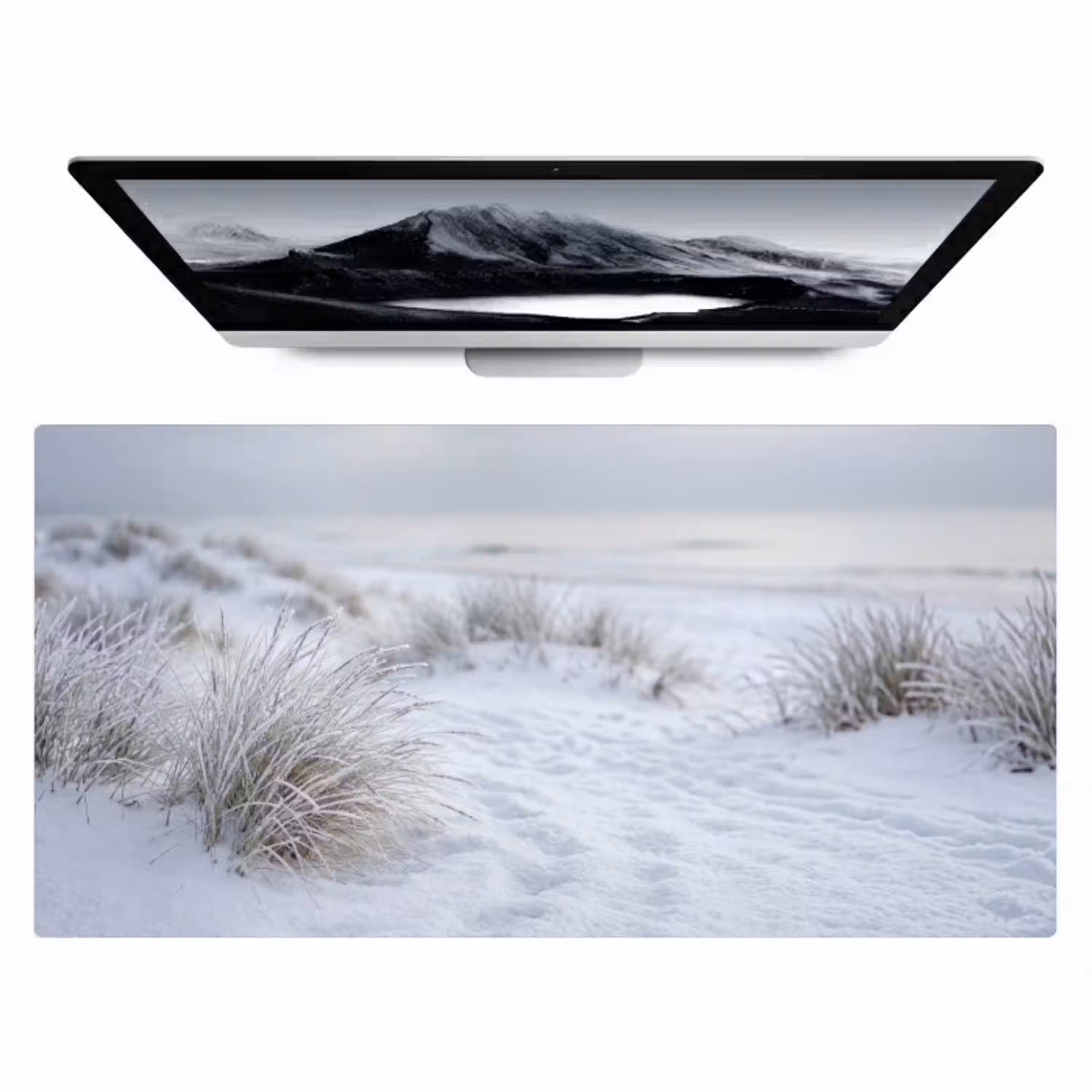 Duinen - Sneeuw - Strand - Winter - Serene Muismat XXL klein -zzz3d