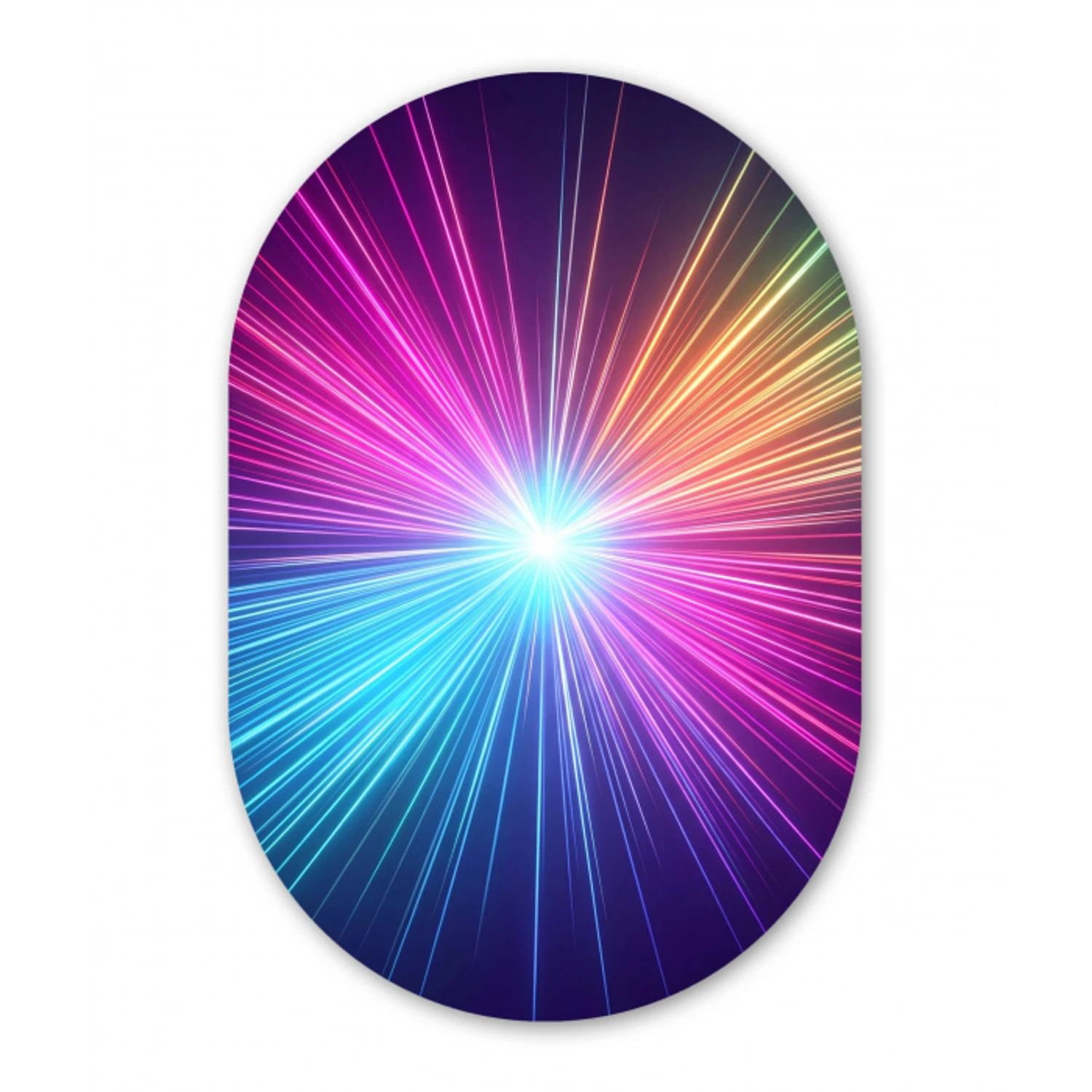 Abstract - Light - Burst - Modern - Colorful Wandcirkel Ovaal Forex klein -3d
