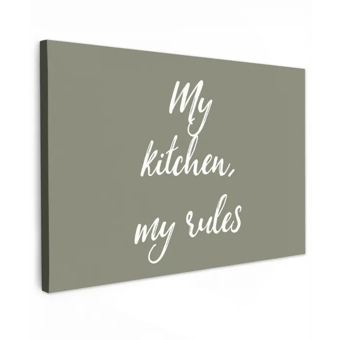 My kitchen, my rules - Spreuken - Quotes canvas 2cm klein -z3d