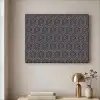Donkerblauw - Patroon - Bloem - Symmetrisch Textielframe zwart klein 947 -sfeer2