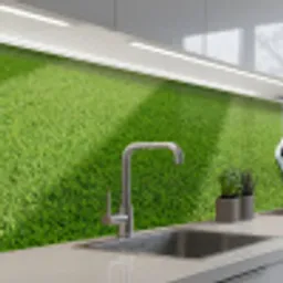 Voetbal - Grasveld - Sport - Groen keuken achterwand 2 middel -3d_schuin