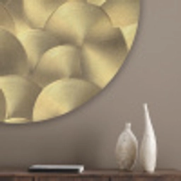 Modern - Cirkel - Goud Akoestische PET Vilt - Rond klein 838 -sfeer5_closeup