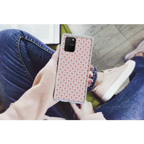 Retro - Ruit - Hartjes - Patroon Telefoonhoesje Samsung Galaxy S10 Lite klein 364 -handS10Lite
