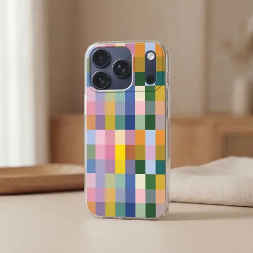 Blokken - Vierkant - Patroon - Gekleurd Telefoonhoesje iPhone 17 Pro klein -sfeer2