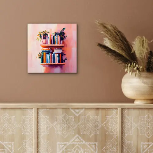 Planken - Boeken - Bladeren aluminium wit klein -sfeer4