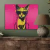 Kat - Art - Zonnebril - Roze PET vilt klein -sfeer2
