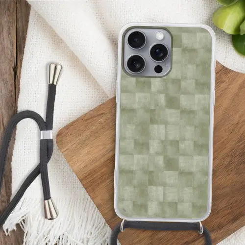 Vlakken - Rustiek - Groen Hoesje iPhone 16 Pro Max met koord klein 804 -sfeer4