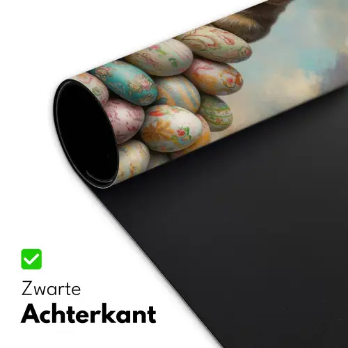 Konijn - Eieren - Kleurrijk Muismat XXL klein -sfeer2