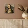 Mona Lisa - Kat - Leonardo da Vinci - Vintage - Kunstwerk - Oude meesters - Schilderij plexiglas 5mm klein -sfeer5