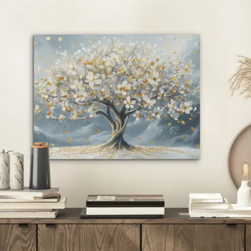 Boom - Winter - Levensboom - Modern - Goud PET vilt klein -sfeer1