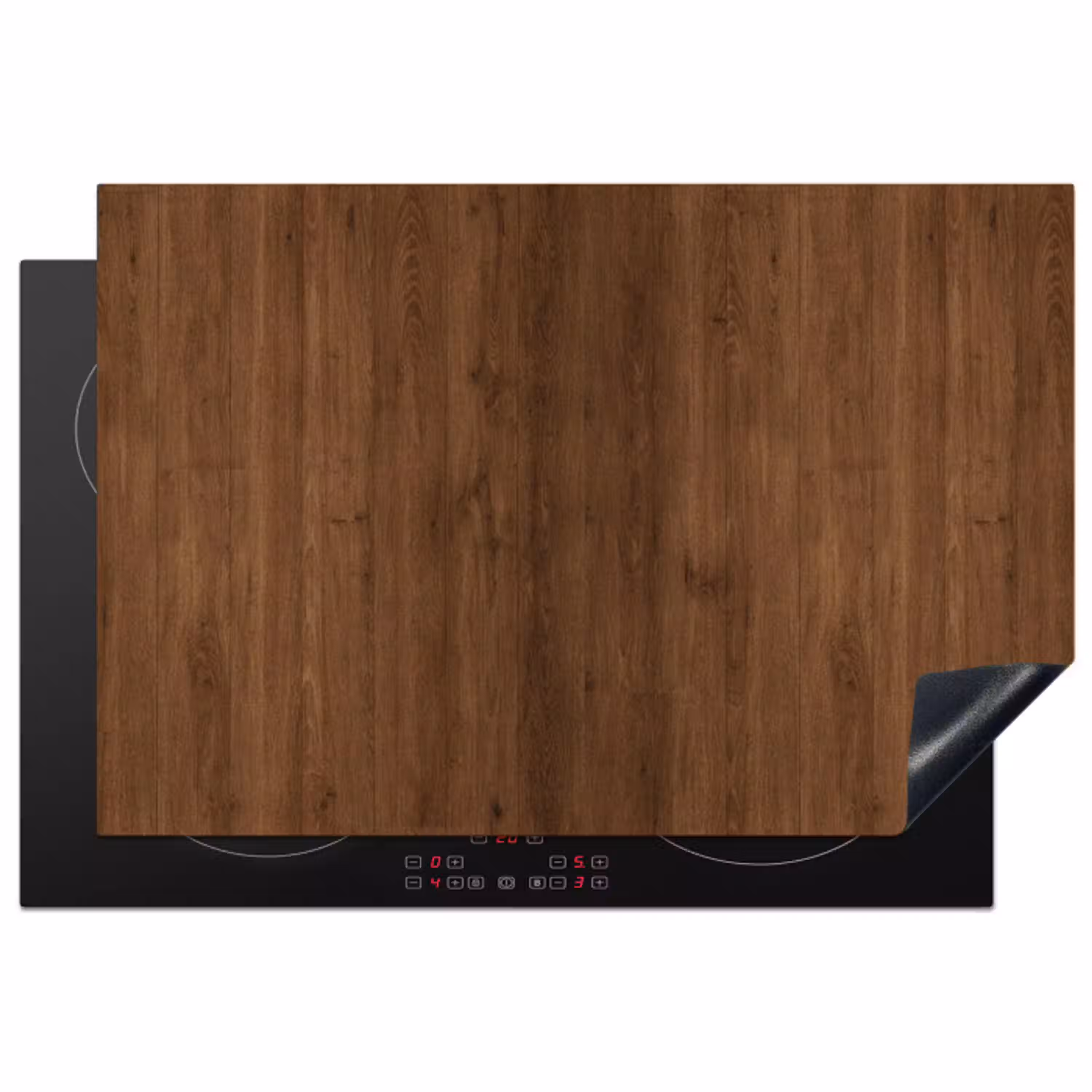 Hardhout - Patronen - Bruin Inductie beschermer vinyl 3mm klein 276 -3d