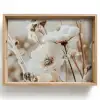 Bloemen - Winter - Wit - Sneeuw - Beige Dienblad Rechthoek middel -z3d_shopping