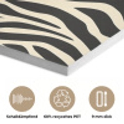 Zebra - Print - Klassiek - Zwart PET vilt klein 837 -closeup_DE